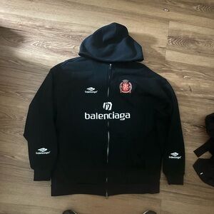 Balenciaga 2023 Black Men's soccer zip up hoodie
